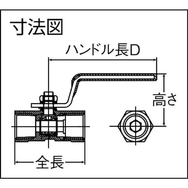 あすつく対応 「直送」 イノック 304SRV50A ねじ込みボールバルブ 全長１００．０ｍｍ 呼び径 Ａ ５０304SRV50A 175-4378_1