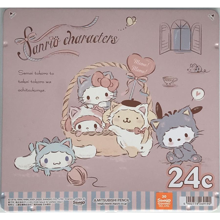 uni（三菱鉛筆） 色鉛筆「缶ケース入り24色いろえんぴつ」サンリオ