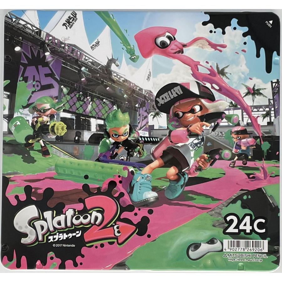 色鉛筆「缶ケース入り24色いろえんぴつ」スプラトゥーン Splatoon 24c 三菱鉛筆【ポストお届け送料無料】キャラクター・園児・幼稚園・新学期｜bungroom