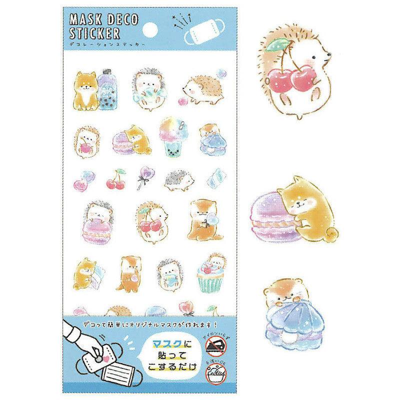 クラックス マスクデコレーションステッカー ハリネズミ アニマルズ 貼ってこするだけ アイオン不要 手洗いok 目印 かわいい 女子文具 文具の森ヤフー店 通販 Yahoo ショッピング