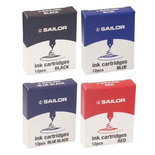SAILOR 万年筆　インクカートリッジ付 セーラー万年筆 万年筆 染料カートリッジインク 水性 12本入り : 文具