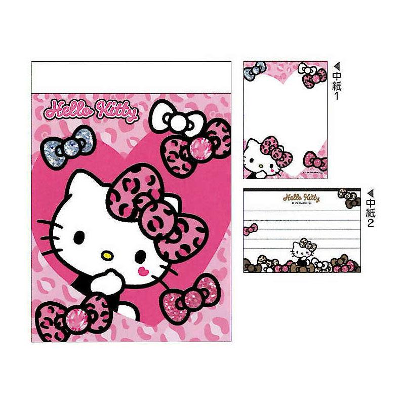 カミオジャパン ハローキティ ビッグリボン ギャルアート ミニメモ 2柄