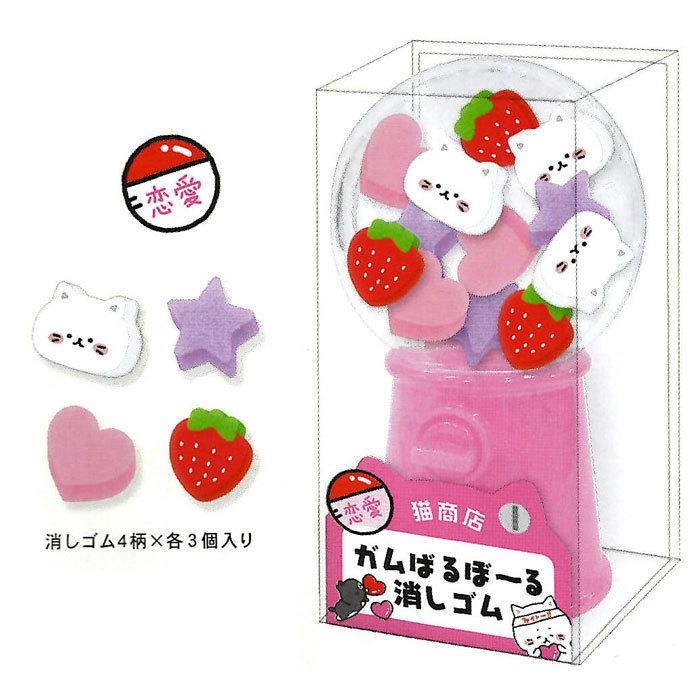 クーリア 猫商店 ガムばるぼーる消しゴム 恋愛がんばるぞ かわいい 女子文具 面白雑貨 ガチャガチャ 面白消しゴム 文具の森ヤフー店 通販 Yahoo ショッピング