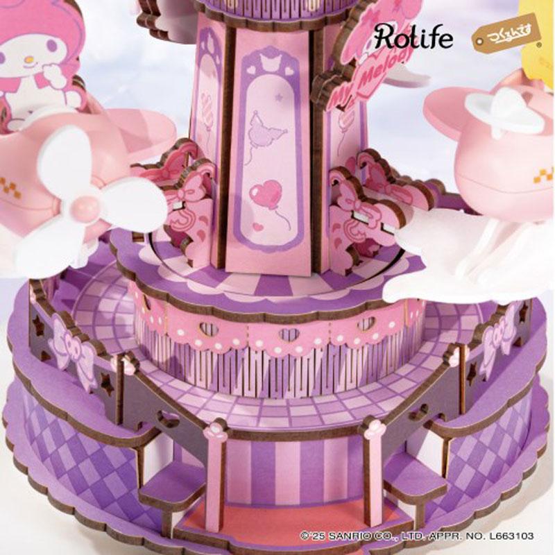 Kuromi & My Melody DIY 木製パズル AME01 ROBOTIME（ロボタイム） Rolife つくるんです DIY! つくろう！3dウッド