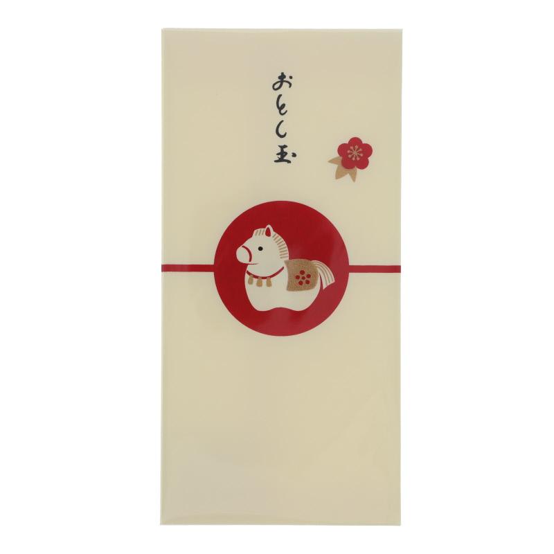 シルクスクリーン印刷 干支ぽち袋 新札用 午年 赤 2026年 2枚入り 日本