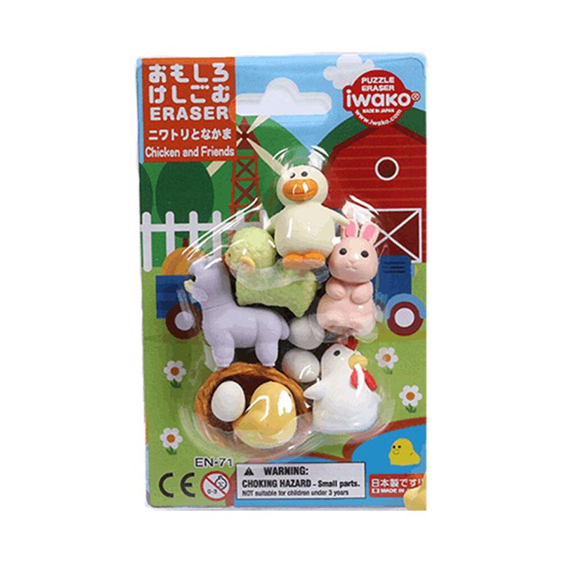 イワコー おもしろ消しゴム ブリスターパック ニワトリとなかま グッズ