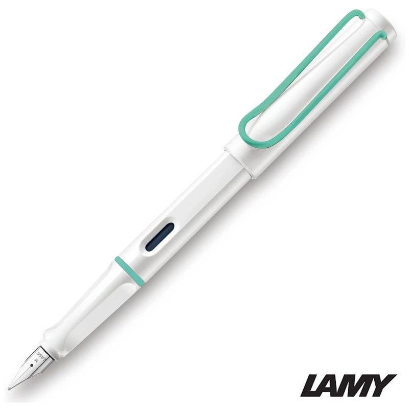 LAMY（ラミー） サファリ 万年筆 細字-F ホワイト 水色クリップ 2022