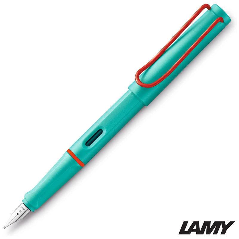 LAMY（ラミー） サファリ 万年筆 中字-M アクアマリン 赤クリップ