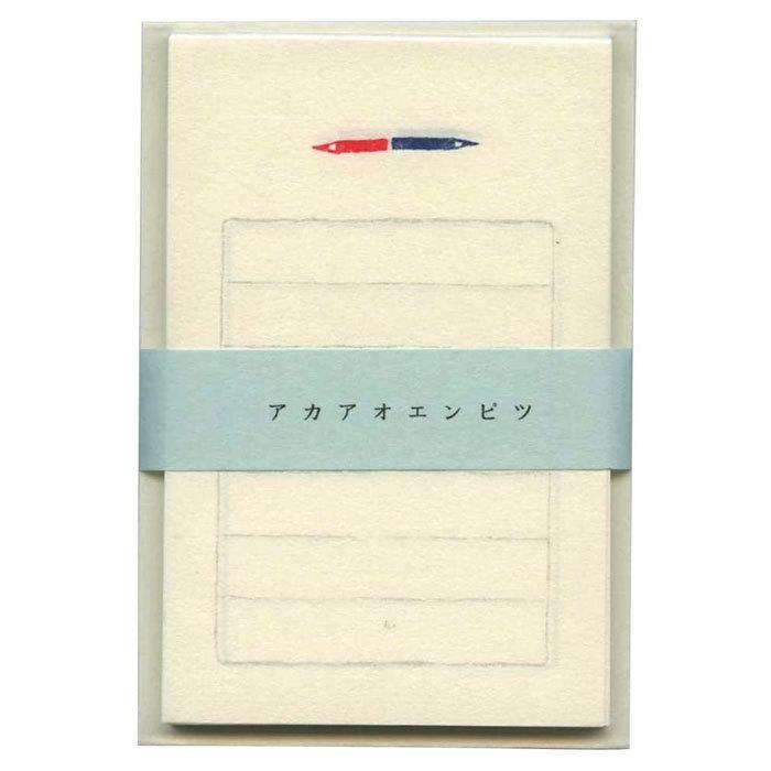 古川紙工 そえぶみ箋 赤青鉛筆 優しい色目の和紙にかわいいイラストが入ったミニレターセット プレゼント Lh102 文具の森ヤフー店 通販 Yahoo ショッピング