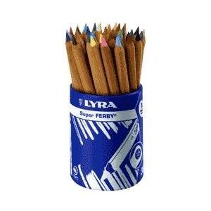 LYRA スーパーファルビー ナチュラル 色鉛筆 24色36本セット カップケース 三角軸 太軸 名入れ プレゼント キッズ お祝い お絵描き