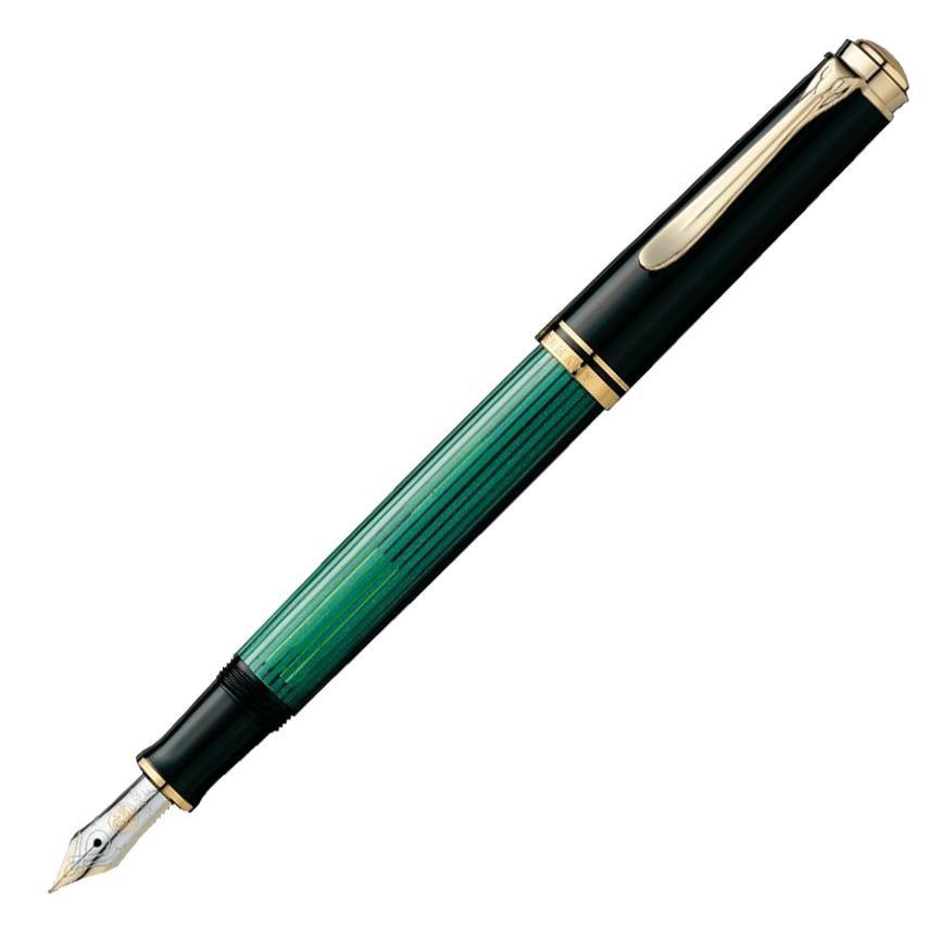 Pelikan（筆記具） - 伽藍鳥 スーベレーン M400 筆 緑縞 一般受け 御膳上等 差し上げ物 名入れ無料 差し上げ物 祝賀会 万年筆-キッチン、日用品、文具