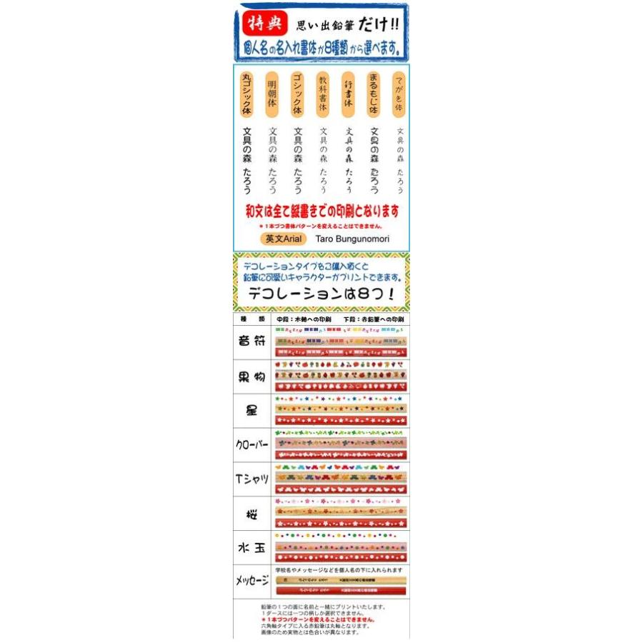 こんな鉛筆が欲しかった 思い出鉛筆 丸軸１２色鉛筆・お絵かきタイプ・デコレーション付き 卒園記念品 卒業記念品 名入れ 文具の森オリジナル プレゼント ギフト｜bungu-mori｜02