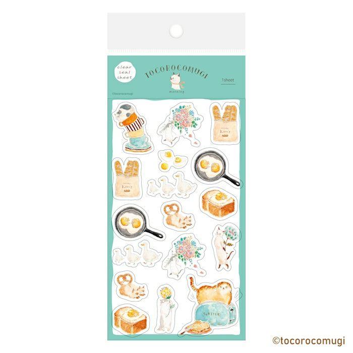 トコロコムギ 透明シールシート morning コラボ かわいい 限定