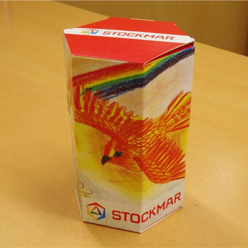 発色が良く、やわらかな色合い☆ 持ちやすい太い六角軸に4色がひとつになった芯 シュトックマー 4色色鉛筆37本ディスプレイボックス_1