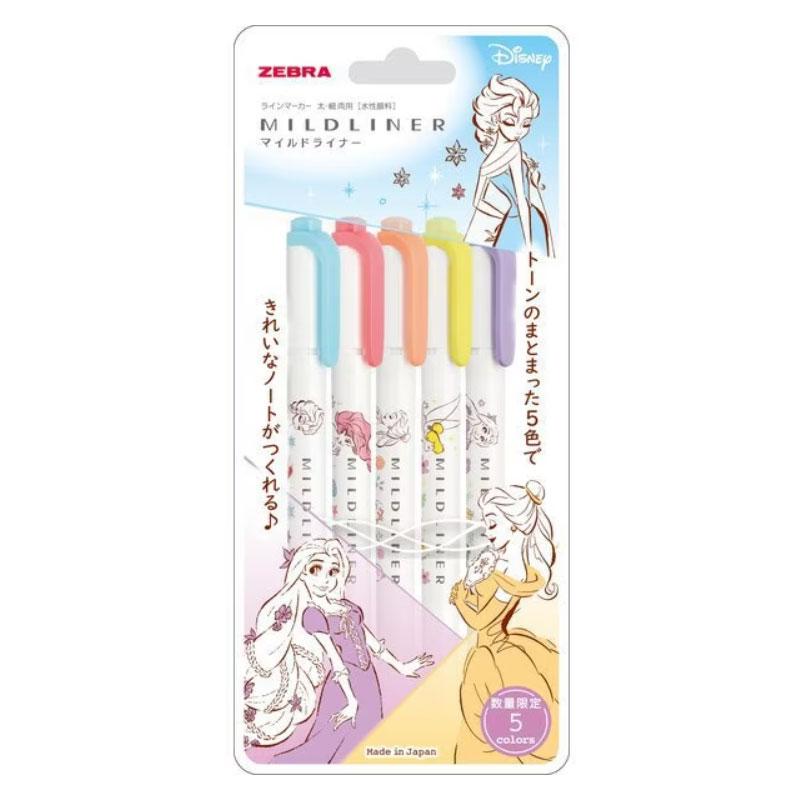 マイルドライナー ゼブラ ディズニーデザイン 5色セット A柄 蛍光ペン