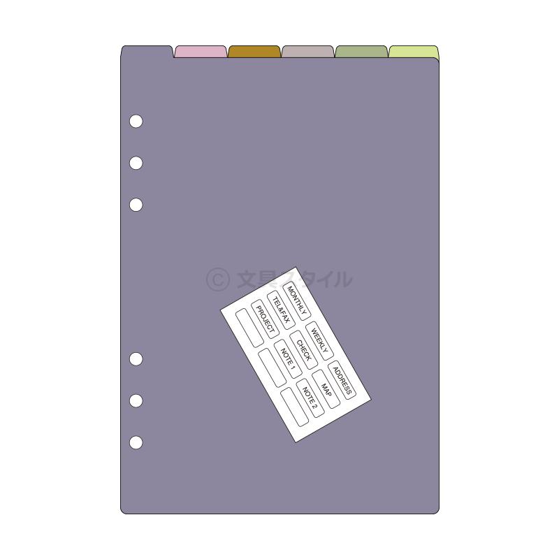 ダ・ヴィンチ システム手帳リフィル A5 6穴 カラーインデックス（6区分