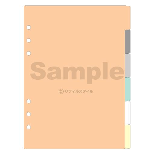 ダ・ヴィンチ システム手帳リフィル A5 6穴 カラーインデックス（6区分
