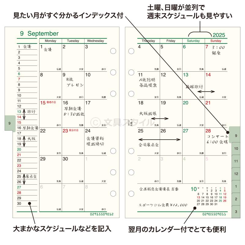 ダ・ヴィンチ ＼本日Point+5%／システム手帳リフィル 2025年版 