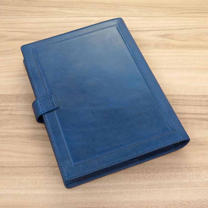 システム手帳 Davinci ロロマクラシック A5 ダ・ヴィンチ 20mm径 6穴 ブルー 名入れ1円 本革 プレゼント DSA3010Aの画像