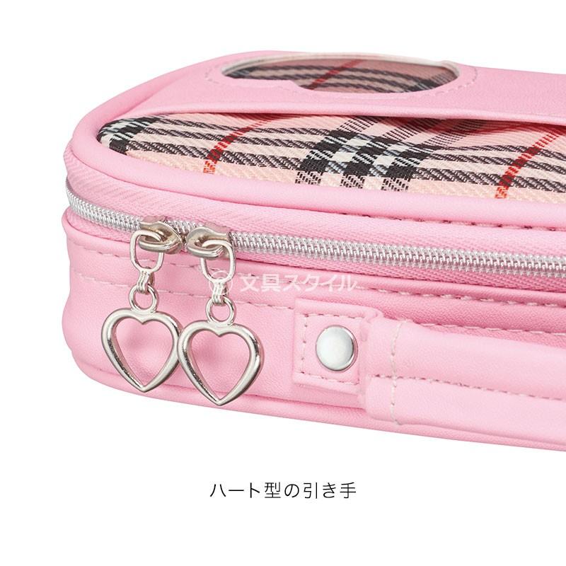筆箱 筆入れ トップライナーペンケース チェック ハート 大容量 子供用 小学生 中学生 高校生 女の子に 限定販売年モデル Fsb145 文具スタイル Yahoo 店 通販 Yahoo ショッピング