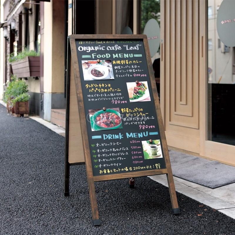 本日Point5% POP アンティークA型両面ブラックボード（大）つや消し仕上げ 蛍光ボードマーカー付 店舗看板に_4