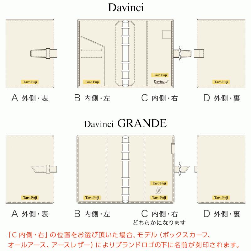 システム手帳に１円名入れサービス（レーザー刻印でパーソナライズ ギフトにも）Davinci｜bungu-style｜03