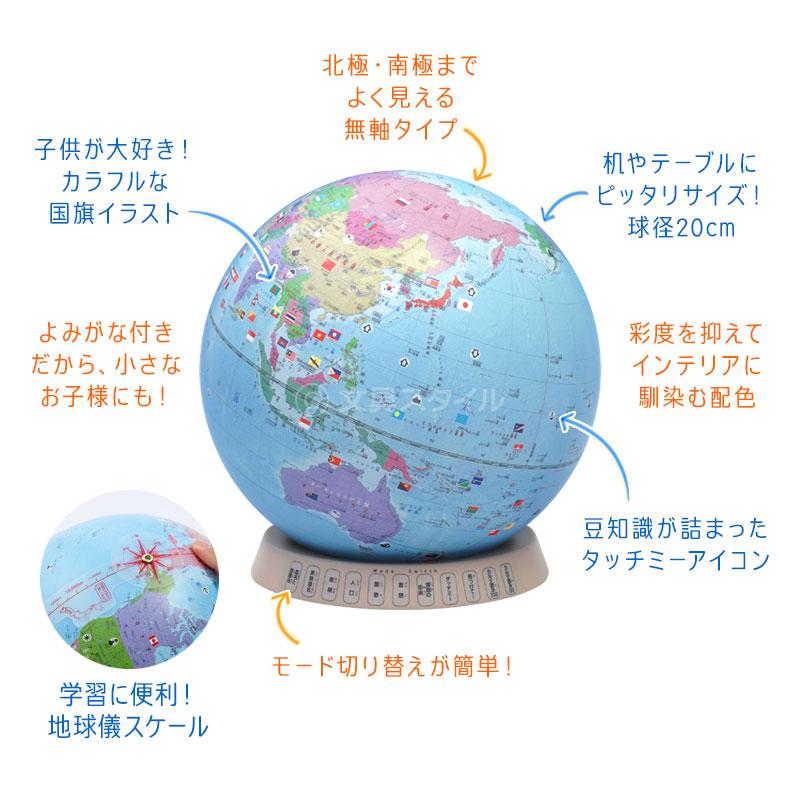 0320-430 しゃべる国旗付き地球儀 しゃべる国旗付き地球儀＆カルタ タッチミー | キッズデザイン賞