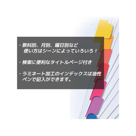 マルマン ラミネートタブインデックス A4 8色8山 30穴 LT4008｜bungubin｜04