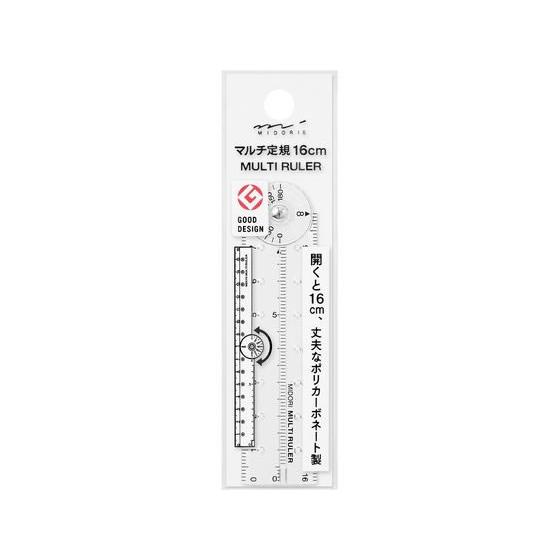 ミドリ(デザインフィル) マルチ定規16cm 透明 42297006 : BUNGU便