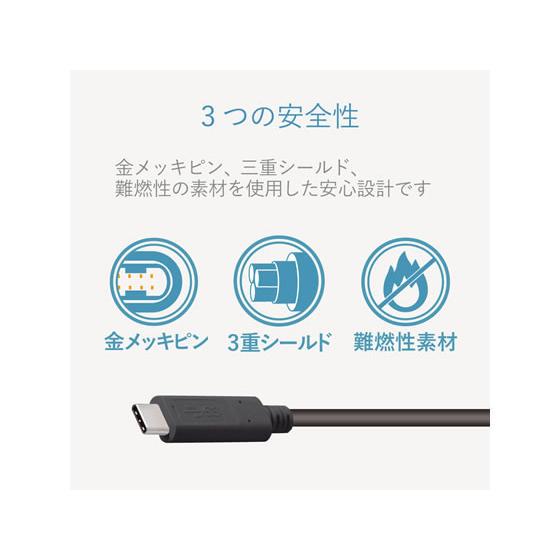 【お取り寄せ】エレコム PD対応USB3.1認証ケーブル C-C 2.0m MPA-CC13A20NBK｜bungubin｜07