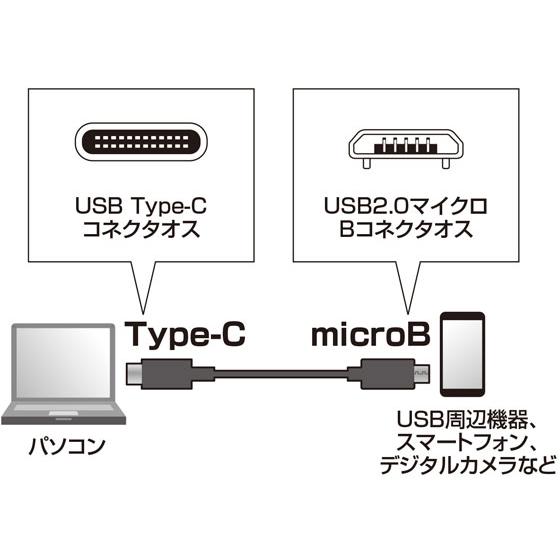 【お取り寄せ】サンワサプライ USB2.0 Type C-microBケーブル 2m KU-CMCBP320｜bungubin｜02