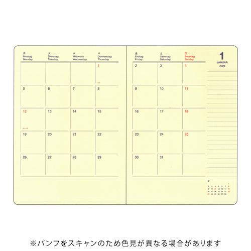 デルフォニックス 2026年版手帳 ロルバーン ノートダイアリー B6