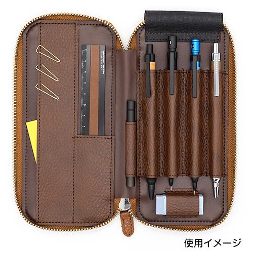 ラダイト レザーラウンドジップペンケース エッセンシャルADRIA筆箱
