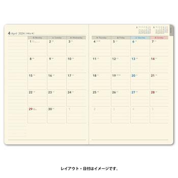 日本能率協会 2024年4月始まり手帳 NOLTY エクリ A5-3 月間カレンダー＋週間バーチカル ノルティ サーフグリーン 9676｜bungumarche｜02