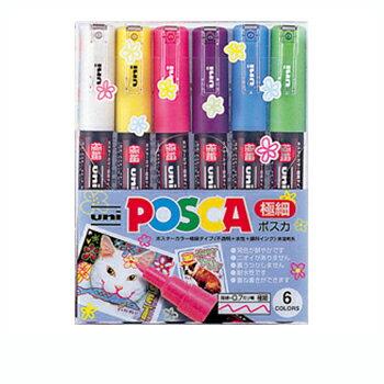 三菱鉛筆 ポスカ 極細 6色セット Pc1m6c 文具マルシェ 通販 Yahoo ショッピング