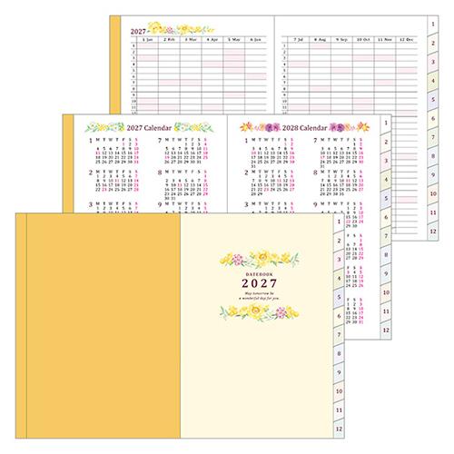 ☆デザインフィル 2027年版手帳 ポケットダイアリー A6 月間ブロック+