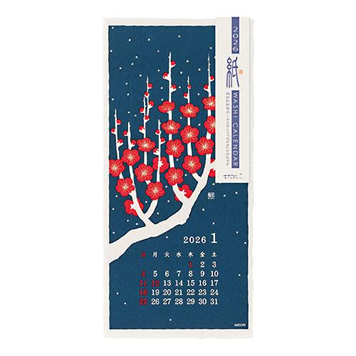 デザインフィル 2026年版 壁掛カレンダー 越前和紙 S 花柄 31384006