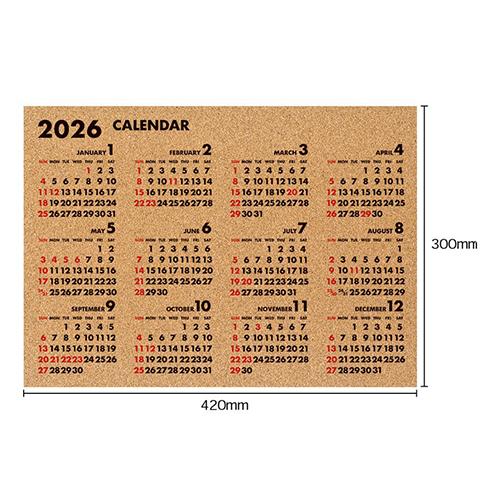 ☆パインブック 2026年版コルク年間カレンダー フーツラ PINE BOOK X