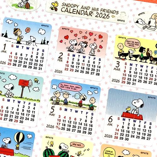 ホールマーク 2026年版シールカレンダー SNOOPY スクエアピーナッツ