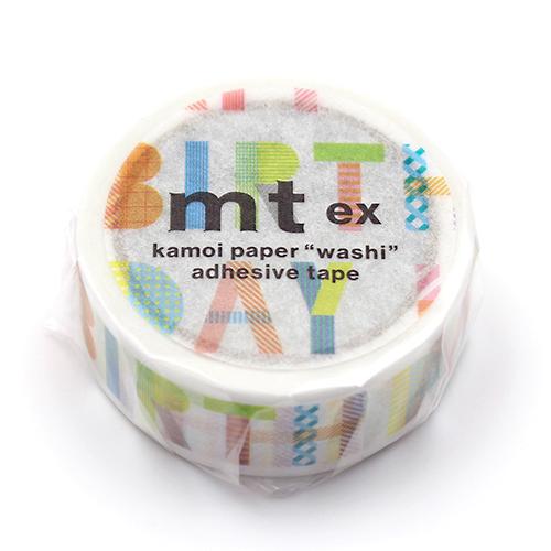 カモ井加工紙 マスキングテープ mt ex Happy birthday (幅 15mm × 長さ