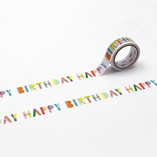カモ井加工紙 マスキングテープ mt ex Happy birthday (幅 15mm × 長さ