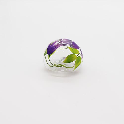 木之本 ビードロ浮き玉(小玉) 紫鉄仙 水に浮かべる手作りガラス