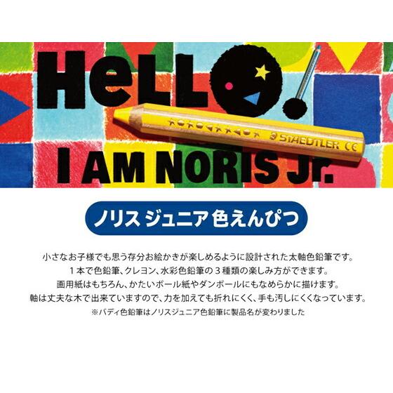 お取寄】 色鉛筆 クレヨン ノリスジュニア色鉛筆 18色 36本セット 六角
