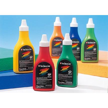 【12本セット】ニューサクラカラー　絵の具　画材 ニューサクラカラー 420ml ポリチューブ入り 12色セット 耐水性絵の具