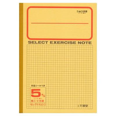 ノート b5 自由帳 文房具 K-65-2セレクト学習帳 5ミリ方眼 黄表紙