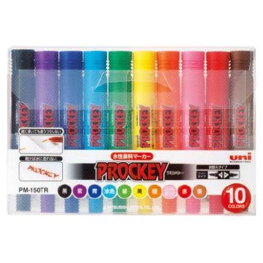 uni PROCKEY 水性マーカー 12本セット PM-150TR×10セット 水性マーカー uni PROCKEY プロッキー10色セット PM-150TR 10C(N
