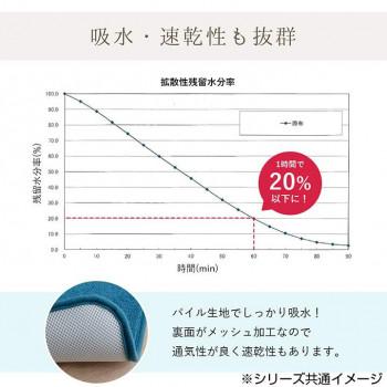 速乾 吸水性抜群 タオル地風 さらっと バスマット 約35×50cm ブルー 3487909 4550317087417｜bungushop-y｜05