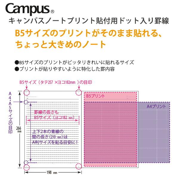 コクヨ キャンパスノートプリント貼付用 ドット入り罫線 ノ-3HAT A罫