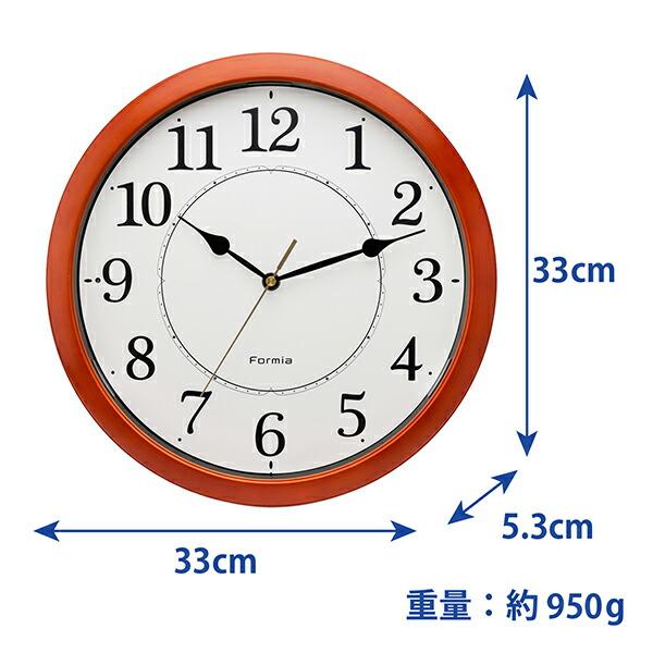 保土ケ谷電子 掛時計 HWC-009W 夜見える ブラウン 連続秒針 光センサー