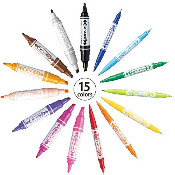 ゼブラ 紙用マッキー 12色セット WYT5-12C 水性顔料 詰め替えタイプ 裏